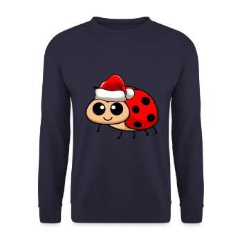 Marienkäfer Comic Weihnachten - Unisex Pullover - Navy - Vorne - Alina (178cm) & Michal (187cm)