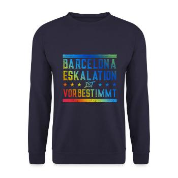 Barcelona Eskalation - Unisex Pullover - Navy - Vorne - Alina (178cm) & Michal (187cm)