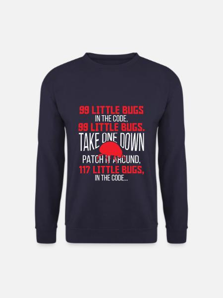 99 Little Bugs in the Code Funny Programmer - Unisex Pullover - Navy