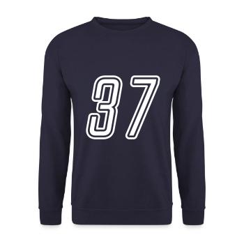 37 Numéro de numéro - Sweat-shirt Unisexe - marine - Devant - Alina (178cm) & Michal (187cm)