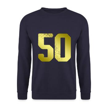 50 number jersey - Unisex Sweatshirt - navy - Front - Alina (178cm) & Michal (187cm)