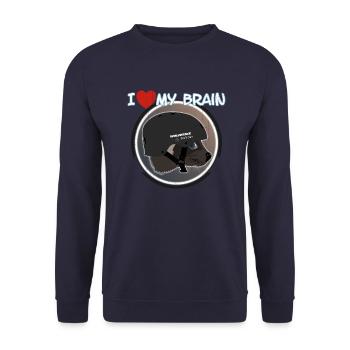 I love my brain Wolverine don't care - Unisex Sweatshirt - navy - Front - Alina (178cm) & Michal (187cm)