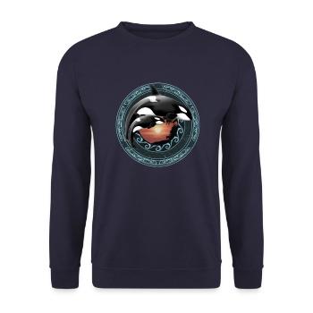 Orca killer whale - Unisex Sweatshirt - navy - Front - Alina (178cm) & Michal (187cm)