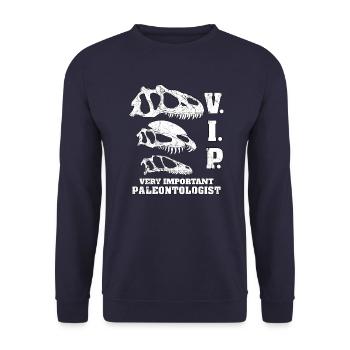 VIP paleontologist - Unisex Sweatshirt - navy - Front - Alina (178cm) & Michal (187cm)