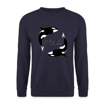 Orca Killerwale - Unisex Pullover - Navy - Vorne - Alina (178cm) & Michal (187cm)