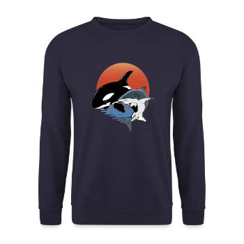 Orca - Unisex Pullover - Navy - Vorne - Alina (178cm) & Michal (187cm)