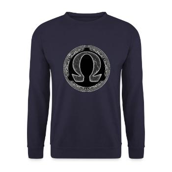 Omega Symbol - Unisex Pullover - Navy - Vorne - Alina (178cm) & Michal (187cm)