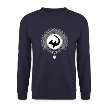 hammerhead - Unisex Sweatshirt - navy - Front - Alina (178cm) & Michal (187cm)