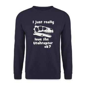 Utahraptor - Unisex Pullover - Navy - Vorne - Alina (178cm) & Michal (187cm)