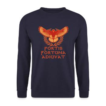 Roman Eagle - Unisex Sweatshirt - navy - Front - Alina (178cm) & Michal (187cm)