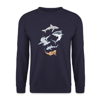 Haifische - Unisex Pullover - Navy - Vorne - Alina (178cm) & Michal (187cm)
