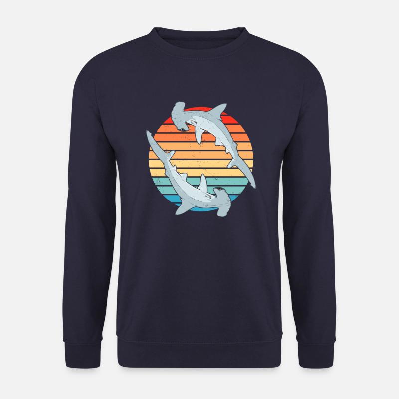 Hammerhai Retro Sonnenuntergang - Unisex Pullover - Navy