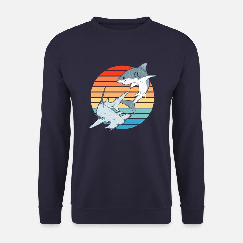 Hammerhai und Weißer Hai - Unisex Pullover - Navy
