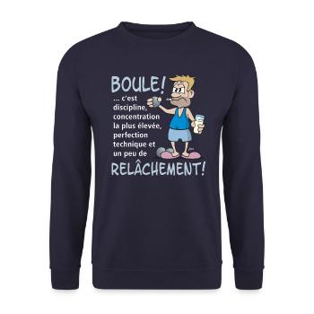 Boule Cartoon - un peu de relâchement! - Unisex Pullover - Navy - Vorne - Alina (178cm) & Michal (187cm)