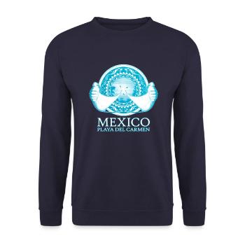 Manta rays Playa del Carmen - Unisex Sweatshirt - navy - Front - Alina (178cm) & Michal (187cm)