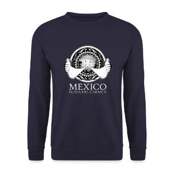 Manta rays Playa del Carmen - Unisex Sweatshirt - navy - Front - Alina (178cm) & Michal (187cm)