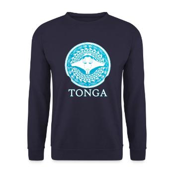 Tonga Manta Rays - Unisex Sweatshirt - navy - Front - Alina (178cm) & Michal (187cm)
