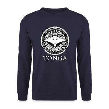 Tonga Manta Rays - Unisex Sweatshirt - navy - Front - Alina (178cm) & Michal (187cm)