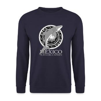 Playa del Carmen Whale Shark - Unisex Sweatshirt - navy - Front - Alina (178cm) & Michal (187cm)