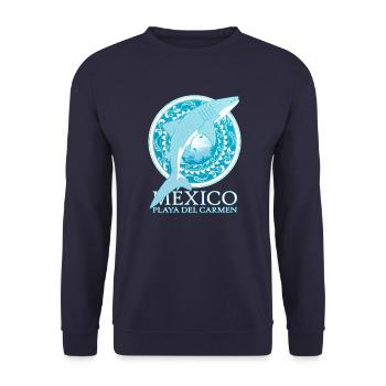 Playa del Carmen Whale Shark - Unisex Sweatshirt - navy - Front - Alina (178cm) & Michal (187cm)