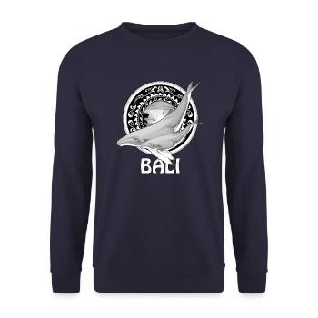 Buckelwale Bali Indonesien - Unisex Pullover - Navy - Vorne - Alina (178cm) & Michal (187cm)