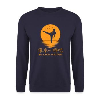 Soyez comme l’eau - Sweat-shirt Unisexe - marine - Devant - Alina (178cm) & Michal (187cm)