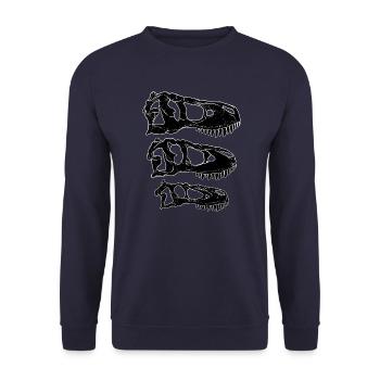 Daspletosaurus Tarbosaurus Tyrannosaurus Rex - Unisex Pullover - Navy - Vorne - Alina (178cm) & Michal (187cm)
