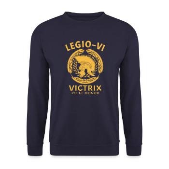 Legio VI Victrix - Unisex Pullover - Navy - Vorne - Alina (178cm) & Michal (187cm)
