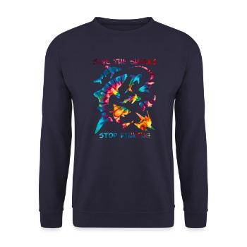 Sauvez les espèces de requins - Sweat-shirt Unisexe - marine - Devant - Alina (178cm) & Michal (187cm)