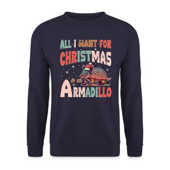 All I want for Christmas is an Armadillo - Unisex Sweatshirt - navy - Front - Alina (178cm) & Michal (187cm)