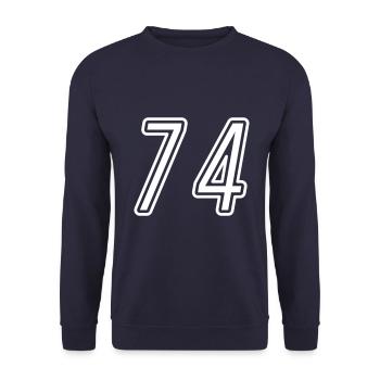 74 Numéro de numéro - Sweat-shirt Unisexe - marine - Devant - Alina (178cm) & Michal (187cm)