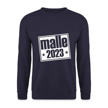 MALLE 2023 - Unisex Sweatshirt - navy - Front - Alina (178cm) & Michal (187cm)