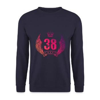 38 Number crown - Unisex Sweatshirt - navy - Front - Alina (178cm) & Michal (187cm)