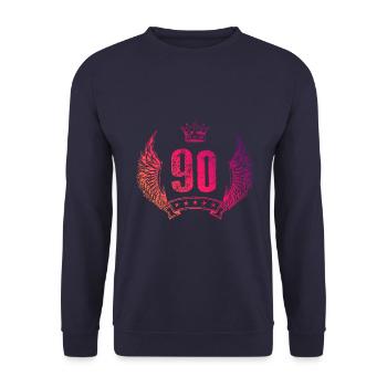 90 Number crown - Unisex Sweatshirt - navy - Front - Alina (178cm) & Michal (187cm)