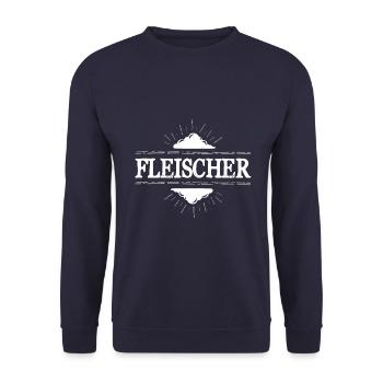 Fleischer Beruf - Unisex Pullover - Navy - Vorne - Alina (178cm) & Michal (187cm)