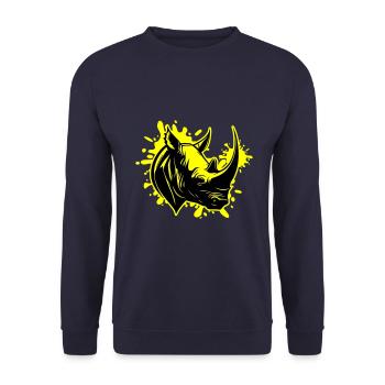 Rhinoceros Animal Head - Unisex Sweatshirt - navy - Front - Alina (178cm) & Michal (187cm)