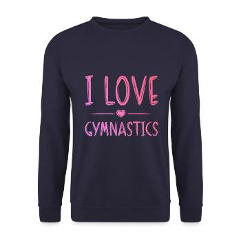 Ich liebe Gymnastik - Unisex Pullover - Navy - Vorne - Alina (178cm) & Michal (187cm)