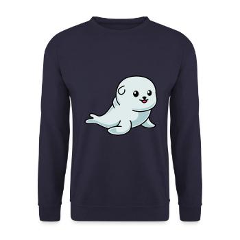 Robbe Tier Comic - Unisex Pullover - Navy - Vorne - Alina (178cm) & Michal (187cm)