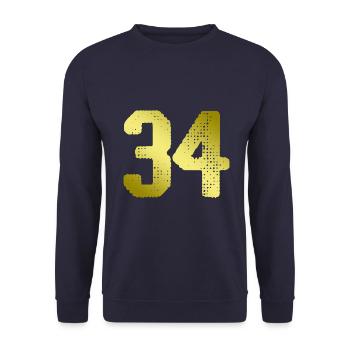Maillot 34 Numéro - Sweat-shirt Unisexe - marine - Devant - Alina (178cm) & Michal (187cm)
