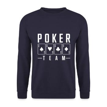 poker team - Unisex Sweatshirt - navy - Front - Alina (178cm) & Michal (187cm)