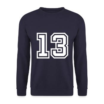 13 Symbole numérique - Sweat-shirt Unisexe - marine - Devant - Alina (178cm) & Michal (187cm)