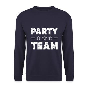Party Team - Unisex Sweatshirt - navy - Front - Alina (178cm) & Michal (187cm)