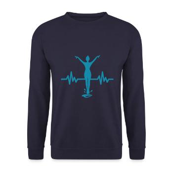 Heartbeat diver - water sports athlete - Unisex Sweatshirt - navy - Front - Alina (178cm) & Michal (187cm)