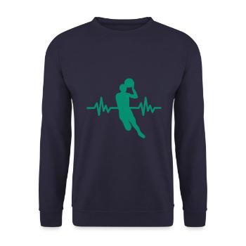 Haertbeat Basketball - USA - Team Sport - Hoops - Unisex Pullover - Navy - Vorne - Alina (178cm) & Michal (187cm)