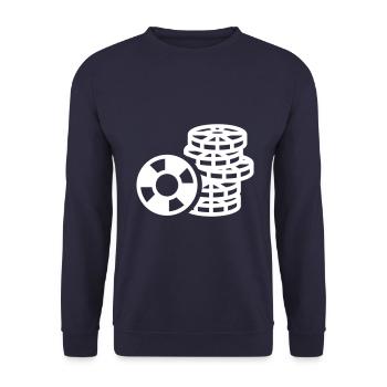 Icône de jeton de poker - Sweat-shirt Unisexe - marine - Devant - Alina (178cm) & Michal (187cm)