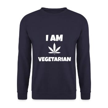 ganja cannabis vegetarian grass hemp cbd thc - Unisex Sweatshirt - navy - Front - Alina (178cm) & Michal (187cm)