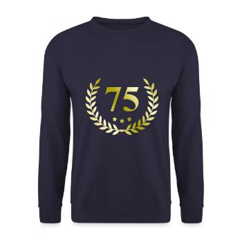 75 Number wreath - Unisex Sweatshirt - navy - Front - Alina (178cm) & Michal (187cm)