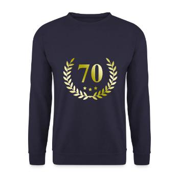70 Number wreath - Unisex Sweatshirt - navy - Front - Alina (178cm) & Michal (187cm)