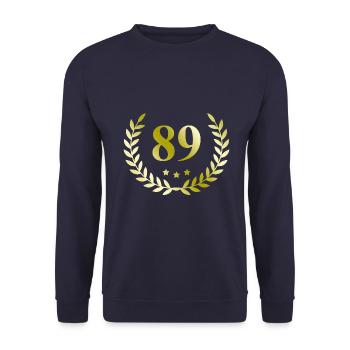 89 Number wreath - Unisex Sweatshirt - navy - Front - Alina (178cm) & Michal (187cm)