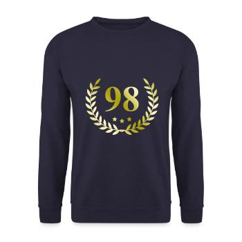 98 Number wreath - Unisex Sweatshirt - navy - Front - Alina (178cm) & Michal (187cm)
